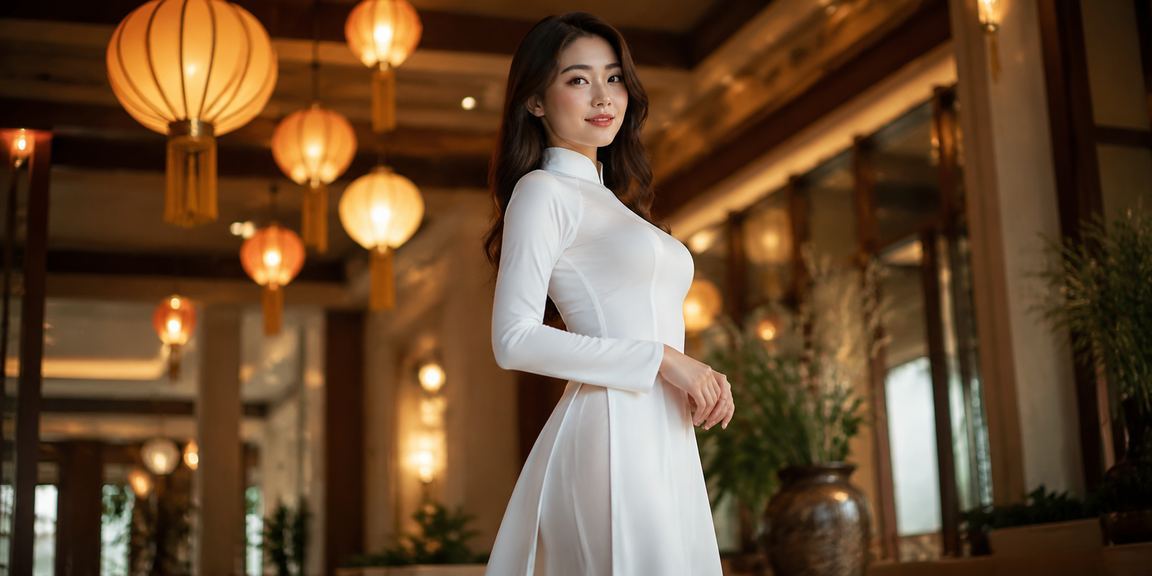Người phụ nữ mặc áo dài tại Hội An nhận cashback và khám phá ưu đãi trực tuyến
